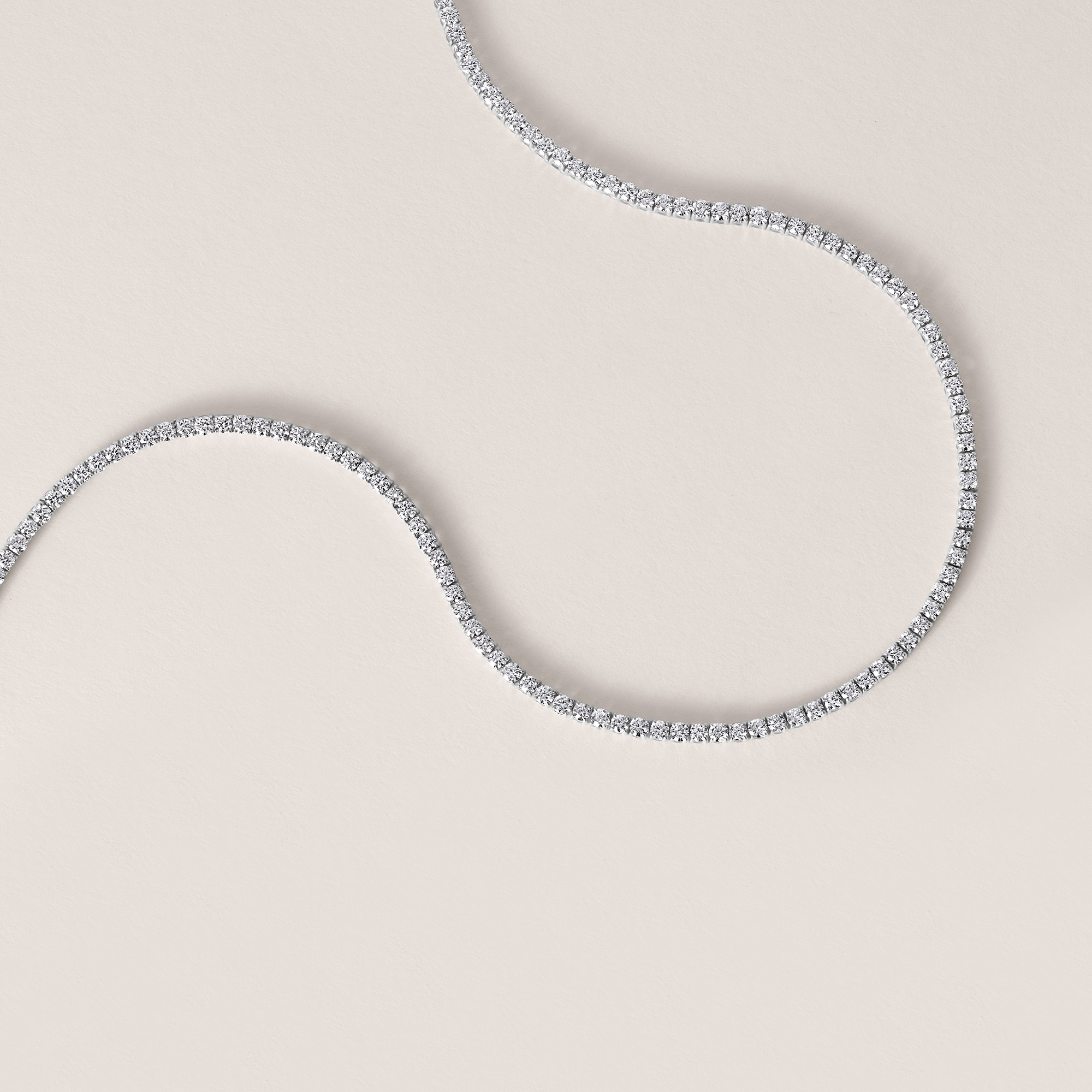 6.90 Lab Diamond 14k White Gold Tennis Necklace