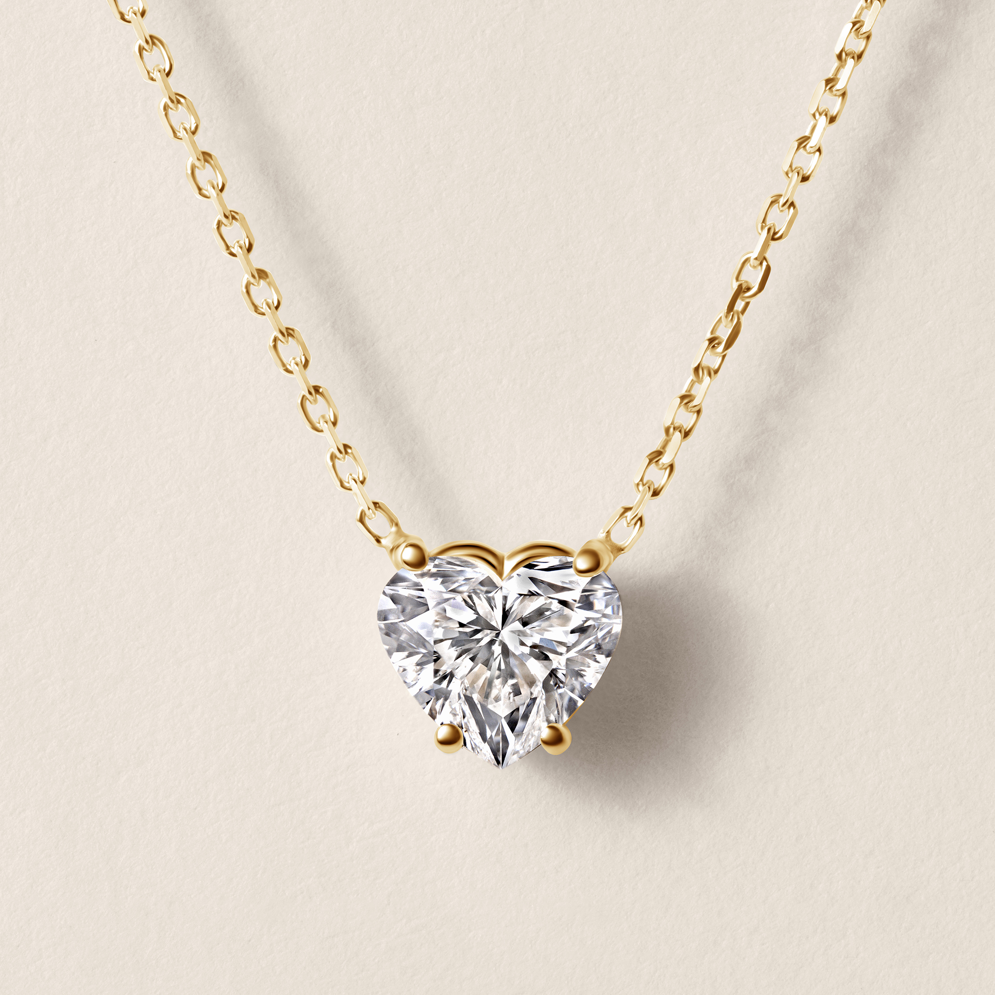14k Yellow Gold Cathy's Heart Lab Diamond Necklace