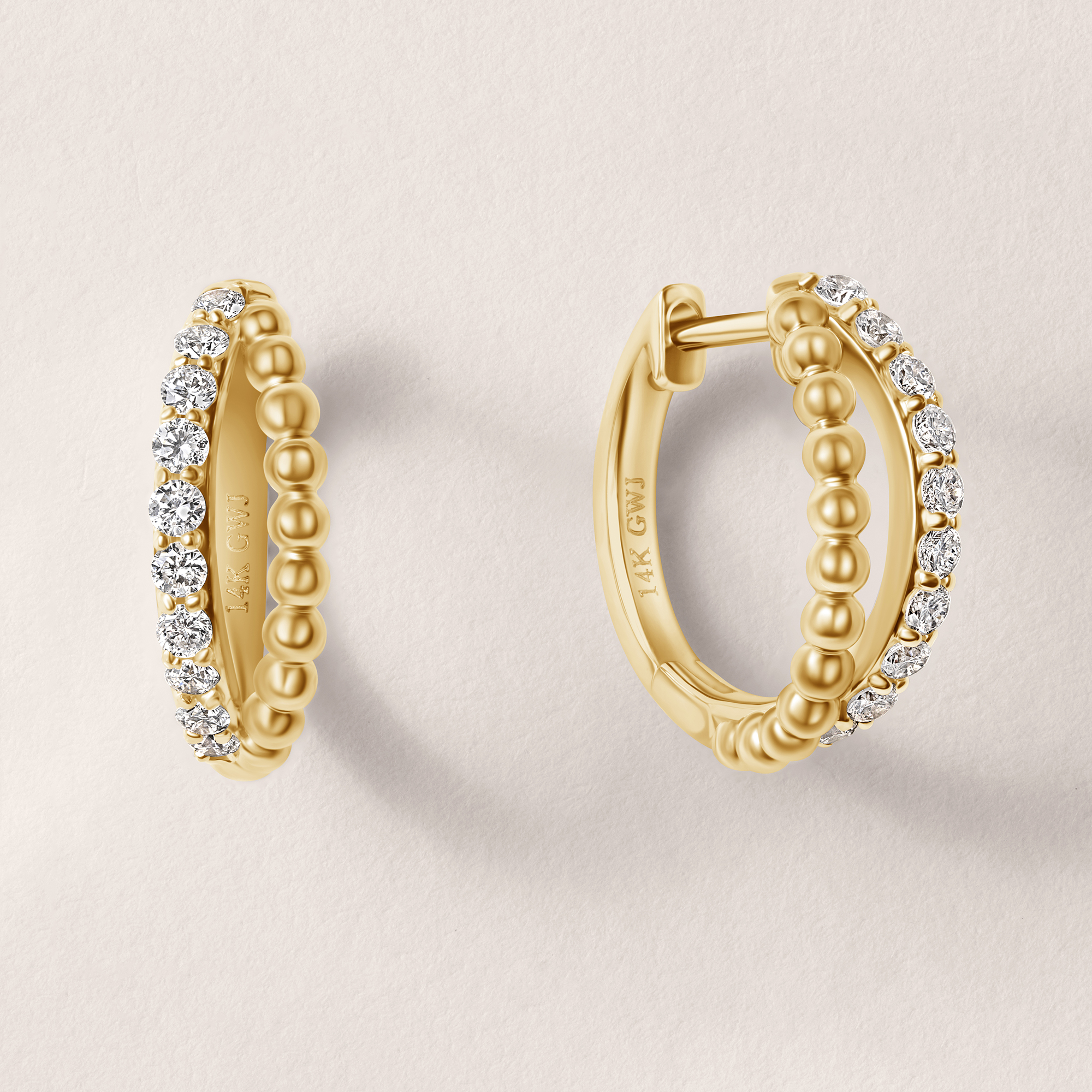 Connie's 14k Yellow Gold Lab Diamond Huggies