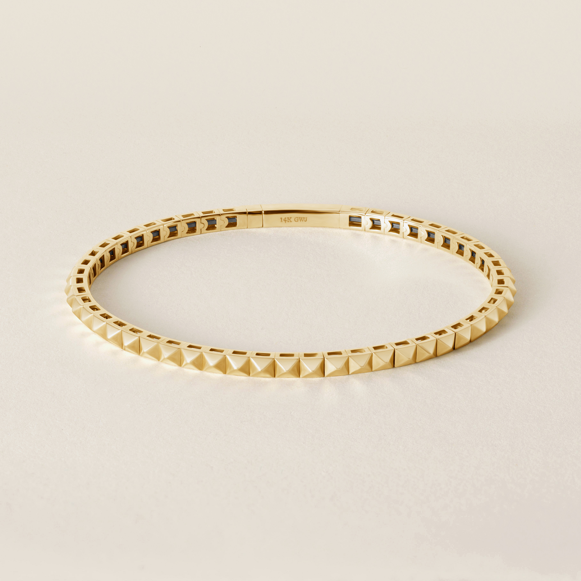 Yellow Gold Pyramid Flex Bangle