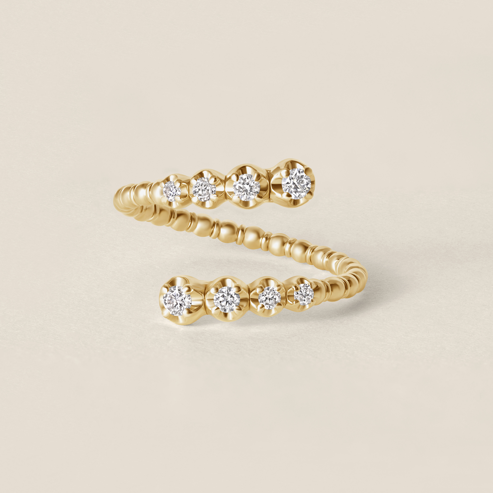 Spiral Graduated Lab Diamond Flex Ring